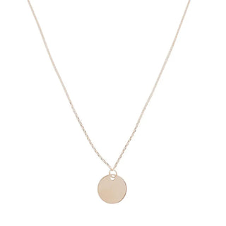 Mini Hanging Sun Disc Necklace, 14k Gold