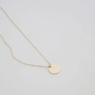 Mini Hanging Sun Disc Necklace, 14k Gold