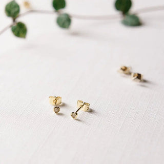 Mini Heart Crystal Stud Earrings