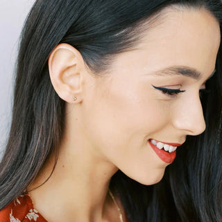 Mini Heart Studs, 14k Gold