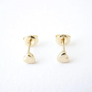 Mini Heart Studs, 14k Gold