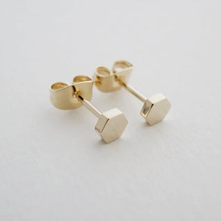 Mini Hexagon Stud Earrings