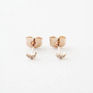 Mini Moon Crystal Stud Earrings