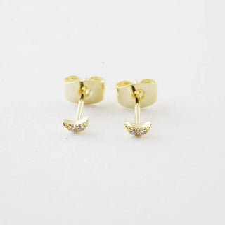 Mini Moon Crystal Stud Earrings