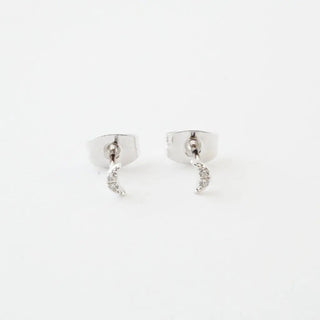 Mini Moon Crystal Stud Earrings