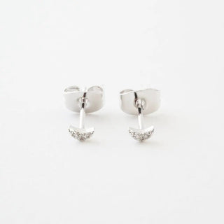 Mini Moon Crystal Stud Earrings