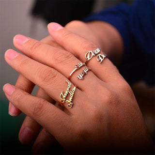 Custom Two Name Ring