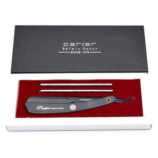 Parker PTABK Stainless Steel Black Adjustable Barber Razor