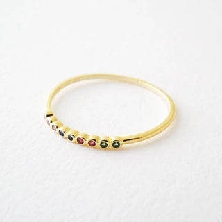 Rainbow Bezel Ring