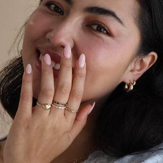 Crystal Lined Baguette Ring