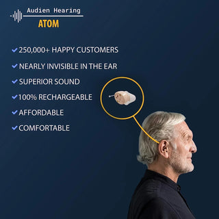 Audien ATOM Rechargeable Hearing Amplifier to Aid and Assist Hearing