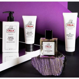 Cella Milano Beard Care Set Beard Shampoo 7.1oz, Beard Oil 1.7oz & Wooden Beard Brush