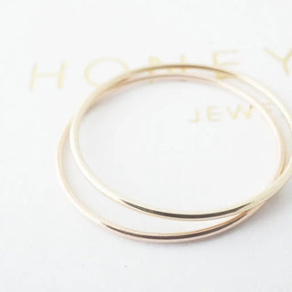 Skinny Stacking Ring, 14k Gold