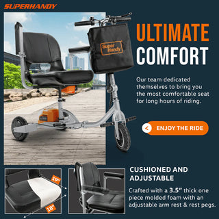 SuperHandy Mobility Scooter Plus - 48V 2Ah Battery, 330Lb Max Weight