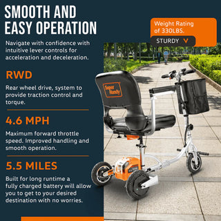 SuperHandy Mobility Scooter Plus - 48V 2Ah Battery, 330Lb Max Weight