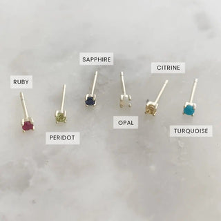 Tiny Birthstone Studs