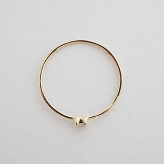 Tiny White Topaz Baguette Ring, 14k Gold