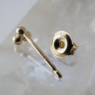 Trinity Ball Studs, 14k Gold