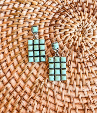 Kingman Turquoise Grid Earrings