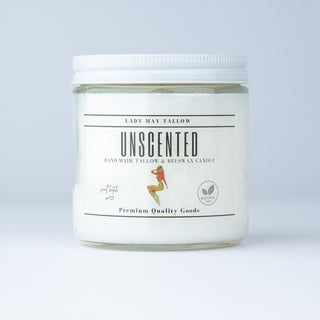 Unscented Tallow & Beeswax Candle | All Natural, Non-Toxic, Clean Burning