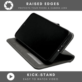 Vegas Premium Leather iPhone 15 Plus Wallet Case with MagSafe | Detachable RFID Blocking Luxury Wallet