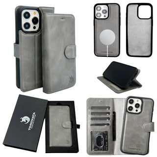 Vegas Premium Leather iPhone 15 Plus Wallet Case with MagSafe | Detachable RFID Blocking Luxury Wallet