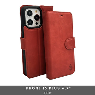 Vegas Premium Leather iPhone 15 Plus Wallet Case with MagSafe | Detachable RFID Blocking Luxury Wallet