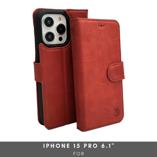 Vegas Premium Leather iPhone 15 Pro Wallet Case with MagSafe | Detachable RFID Blocking Luxury Wallet