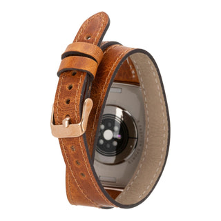 Vernon Double Tour Leather Bands for Apple Watch 9, Ultra 2 and SE