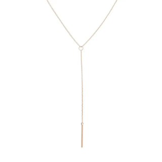 Whisper Thin Lariat Bar Necklace, 14k Gold