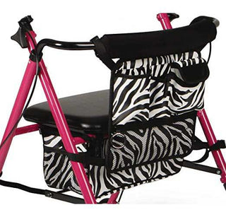 Medline Posh Pink Zebra Rollator Lightweight Foldable
